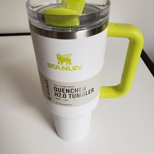 Hard Find Stanley 40oz Stainless Steel Flowstate Quencher-white &electric yellow